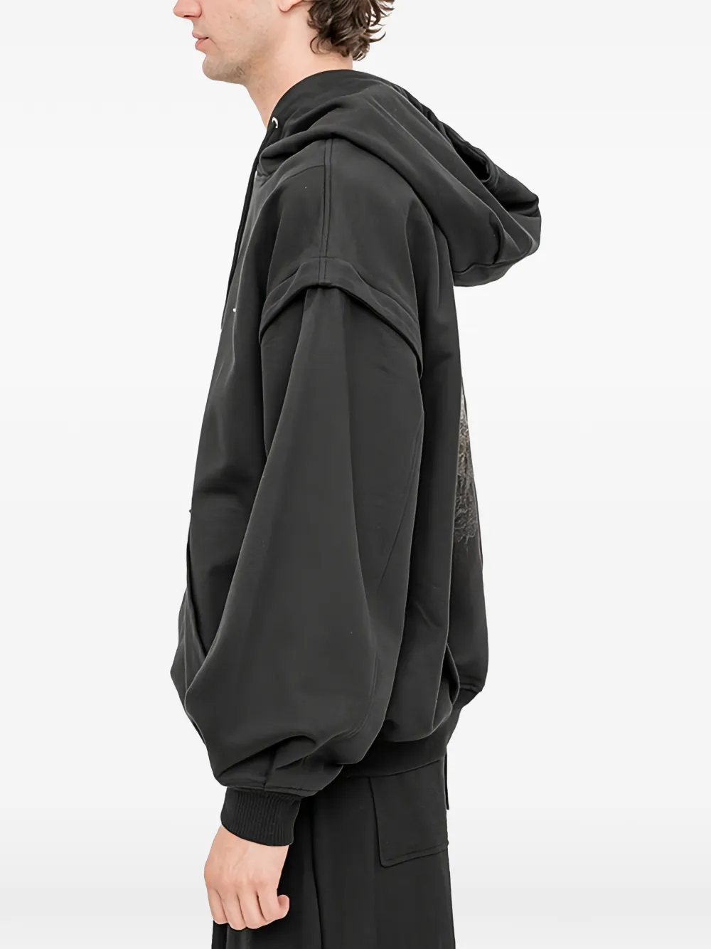 SONGZIO Hoodie met borduurwerk en gelaagde mouwen Zwart