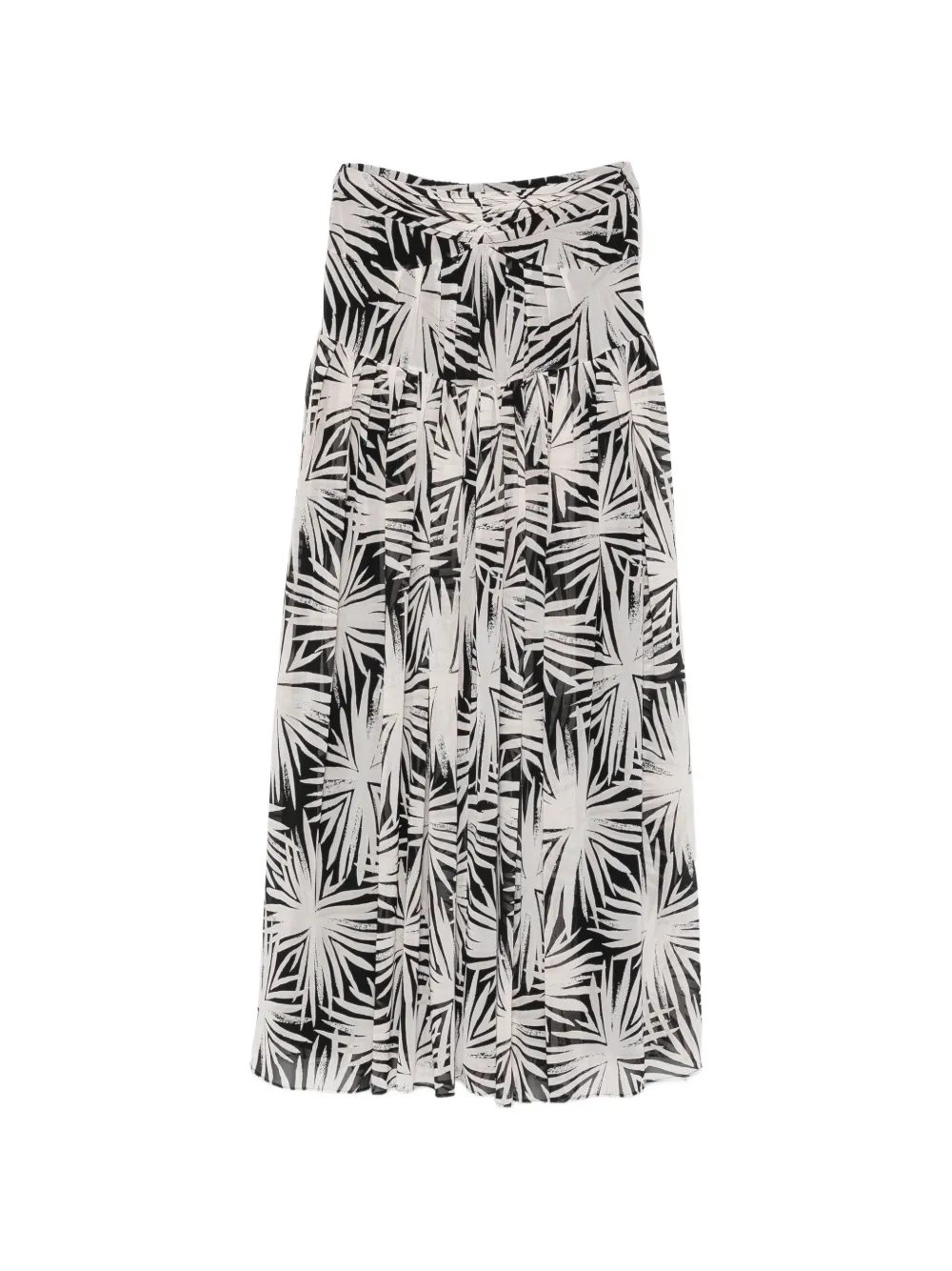 Dvf Vintage palm-print pleated skirt - Schwarz