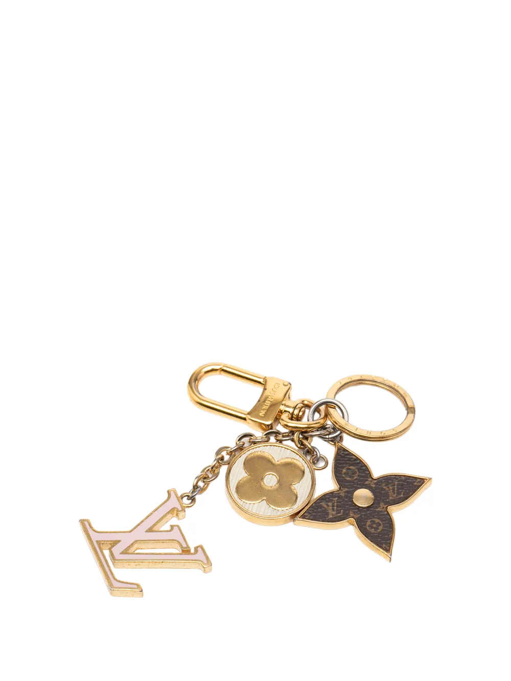 Louis Vuitton Pre-Owned 2021 Gold Plated Spring Street Bag Charm and Holder key chain - Oro