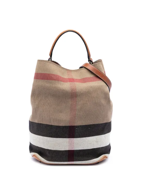 Burberry Pre-Owned 2000-2017 Medium Mega Check Canvas Ashby Bucket Bag satchel