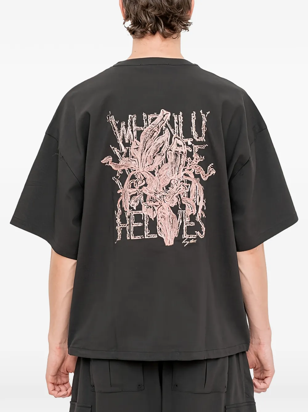 SONGZIO Polyptych T-shirt met borduurwerk Zwart