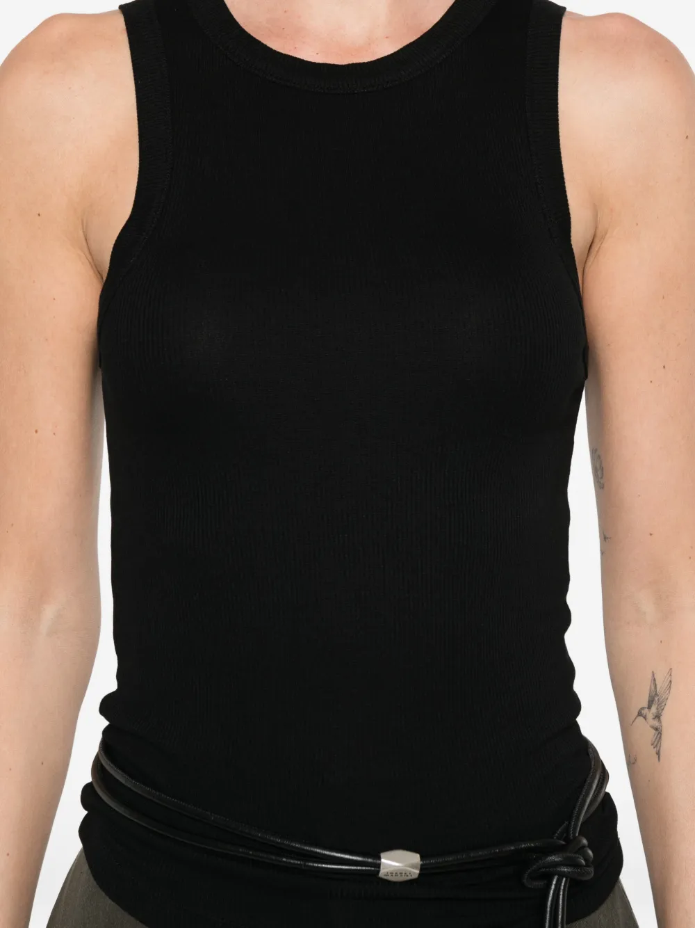 Majestic Filatures Ribgebreide tanktop Zwart