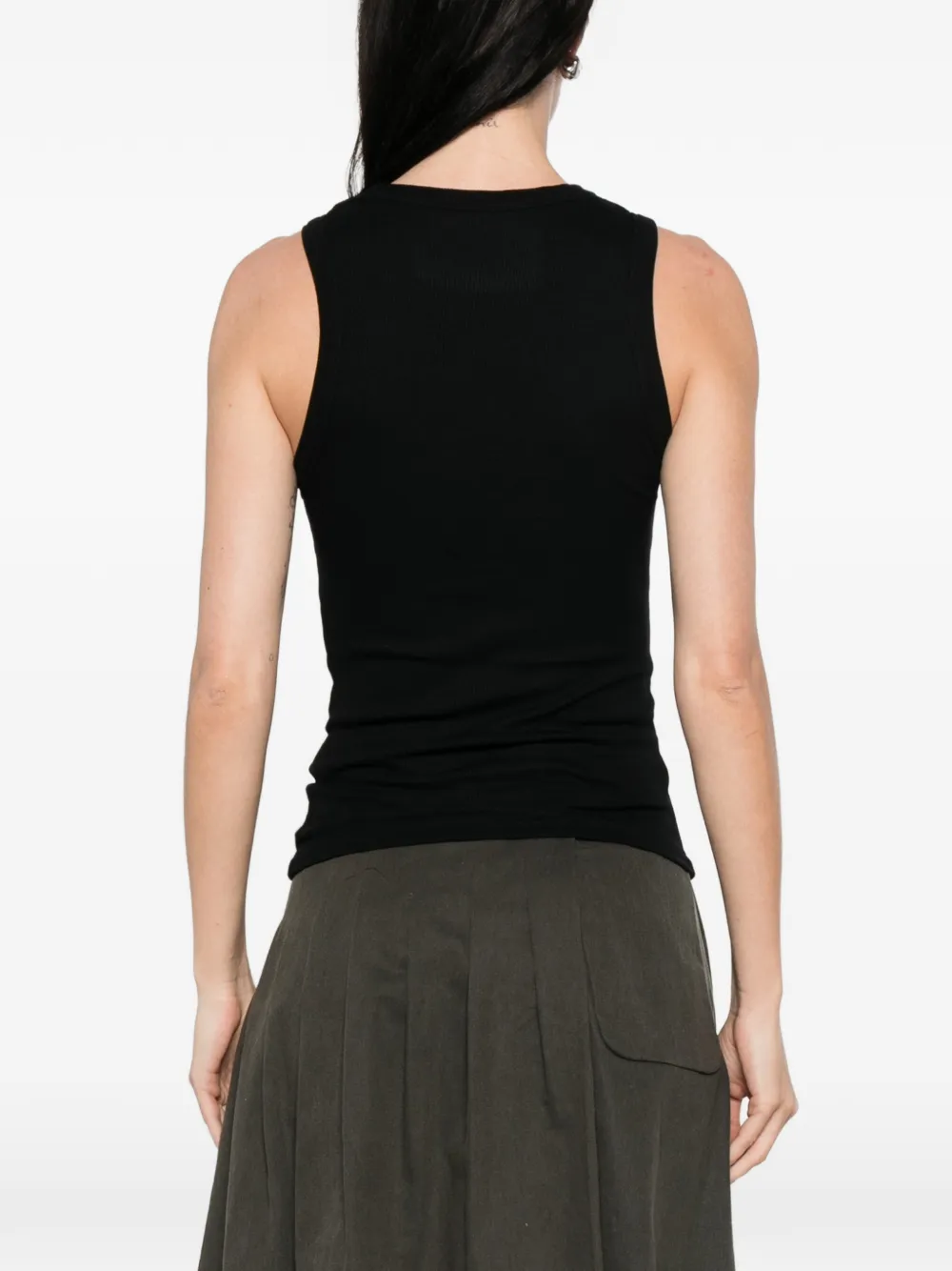 Majestic Filatures Ribgebreide tanktop Zwart