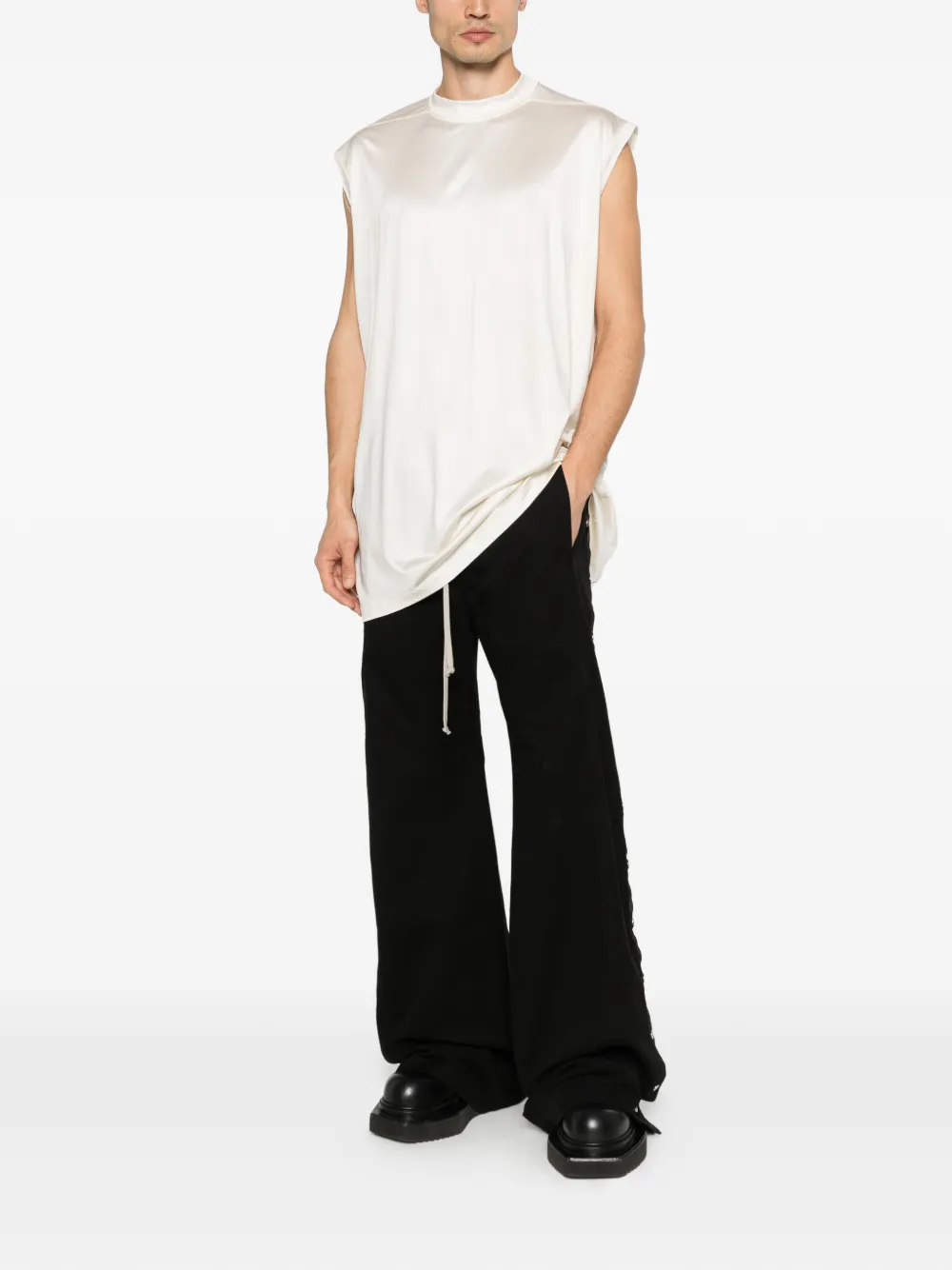Rick Owens DRKSHDW Broek met wijde pijpen en trekkoord Zwart