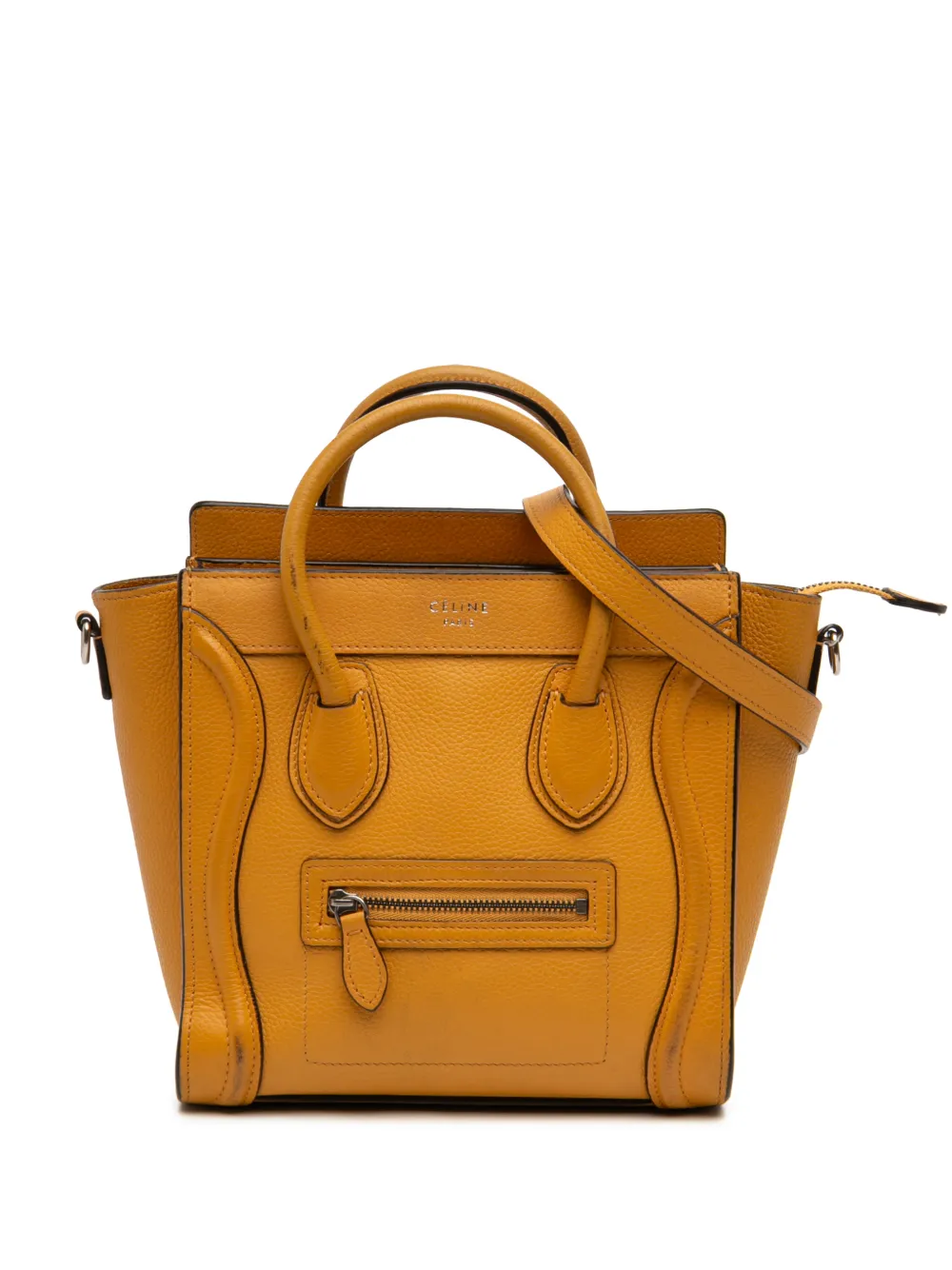 Celine Pre-Owned 2014 Nano Leather Luggage Tote satchel - Giallo