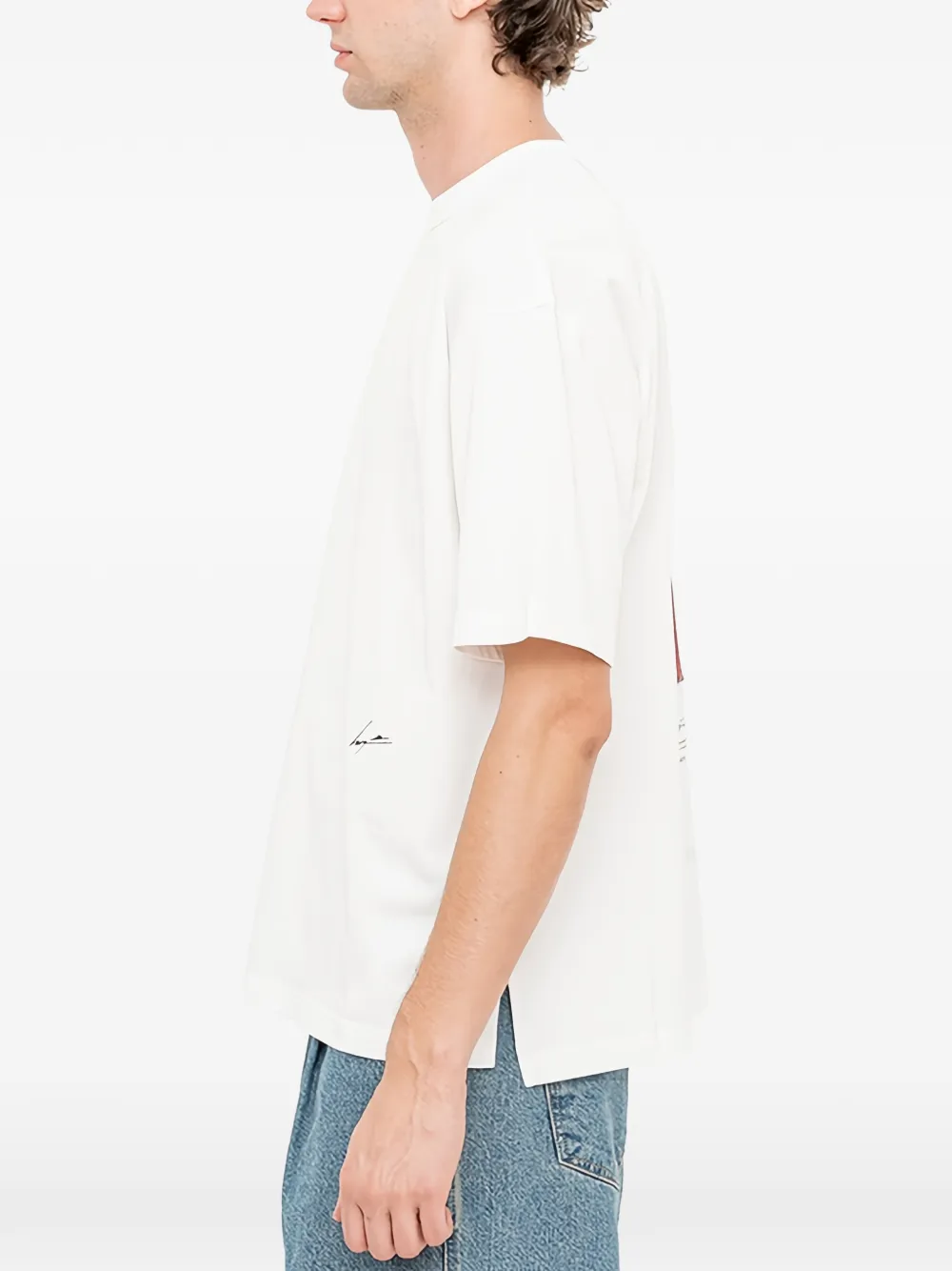 SONGZIO T-shirt met geverfde patch Wit
