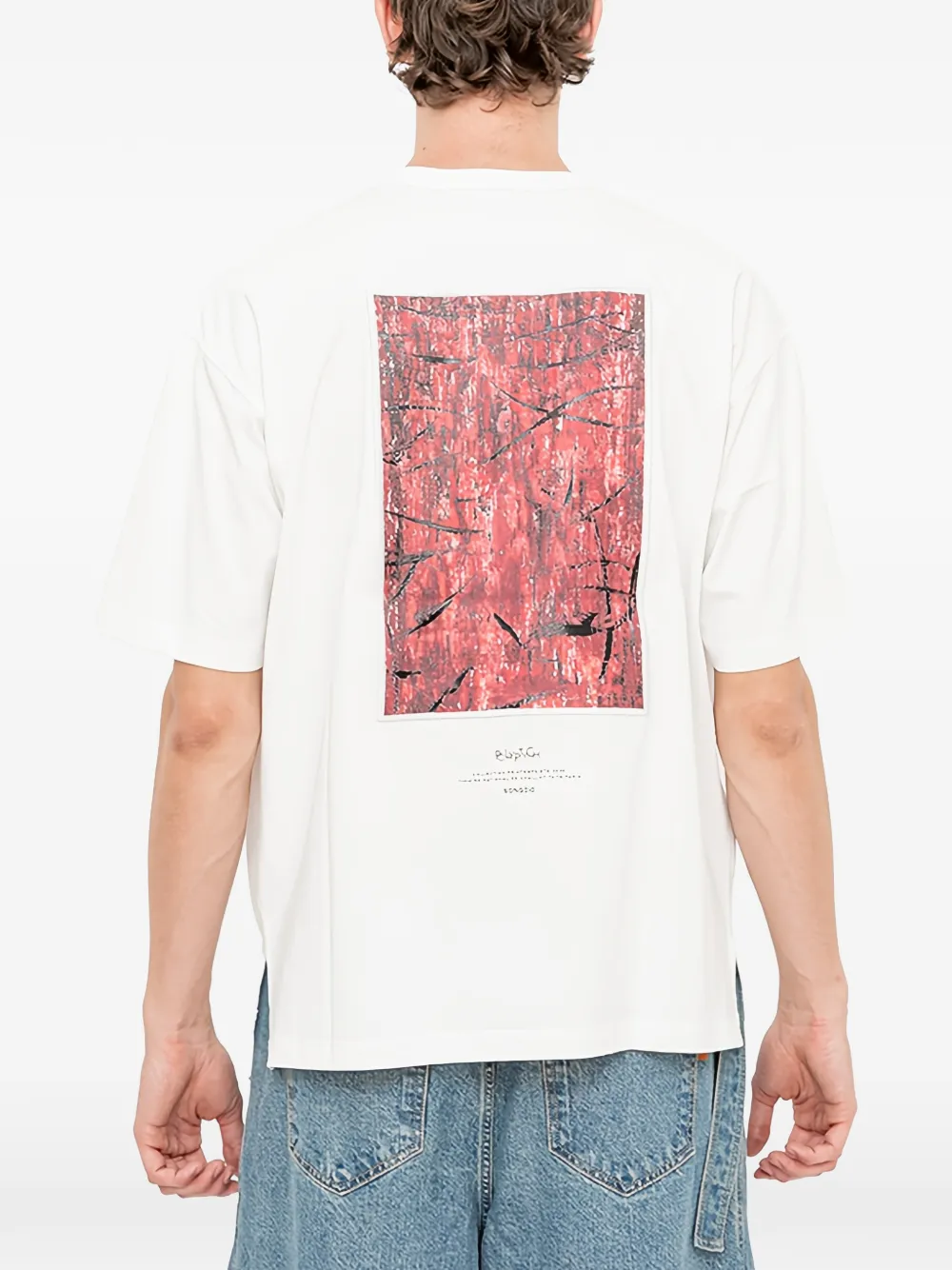 SONGZIO T-shirt met geverfde patch Wit