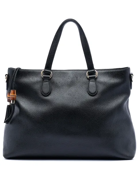 Gucci Pre-Owned Borsa a tracolla in pelle e bambù con nappe 2016-2025