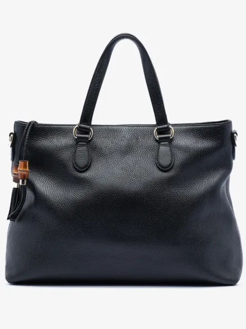 Gucci Pre-Owned 2016-2025 레더 뱀부 태슬 사첼 백