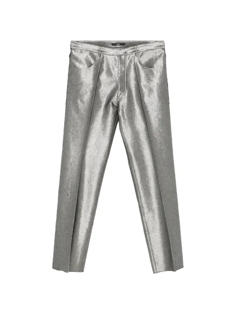 SAPIO metallic-finish pressed-crease trousers