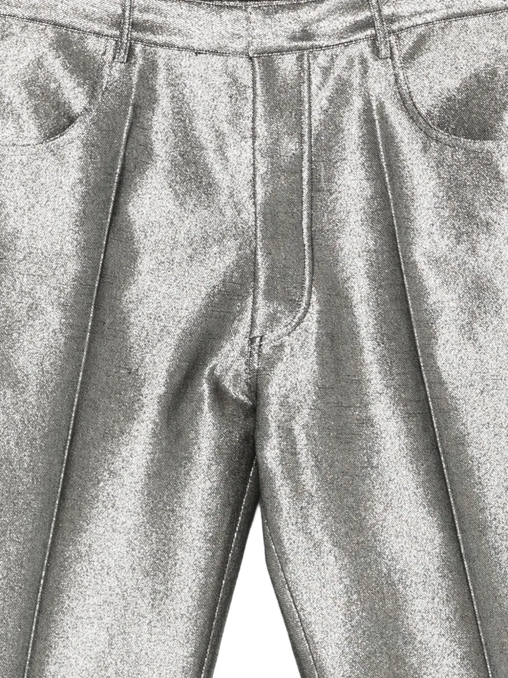 SAPIO Geplooide broek met metallic afwerking Zilver