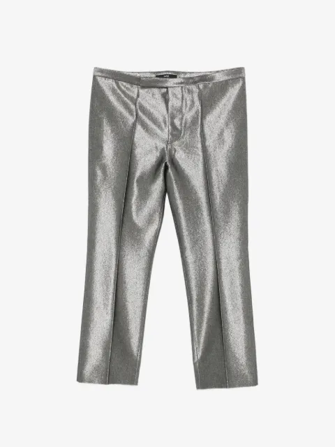 SAPIO pantalones con efecto metalizado y pinzas