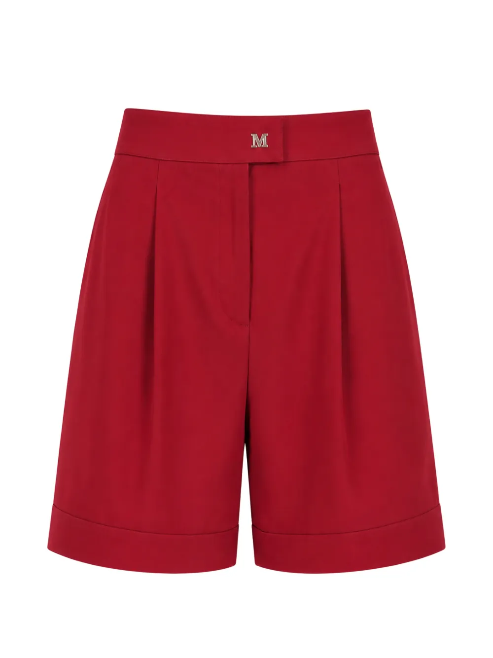 Max Mara logo-plaque pleated shorts - Rosso