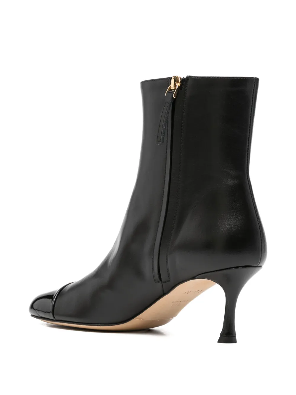 Nº21 Leren laarzen met bewerkte neus Zwart