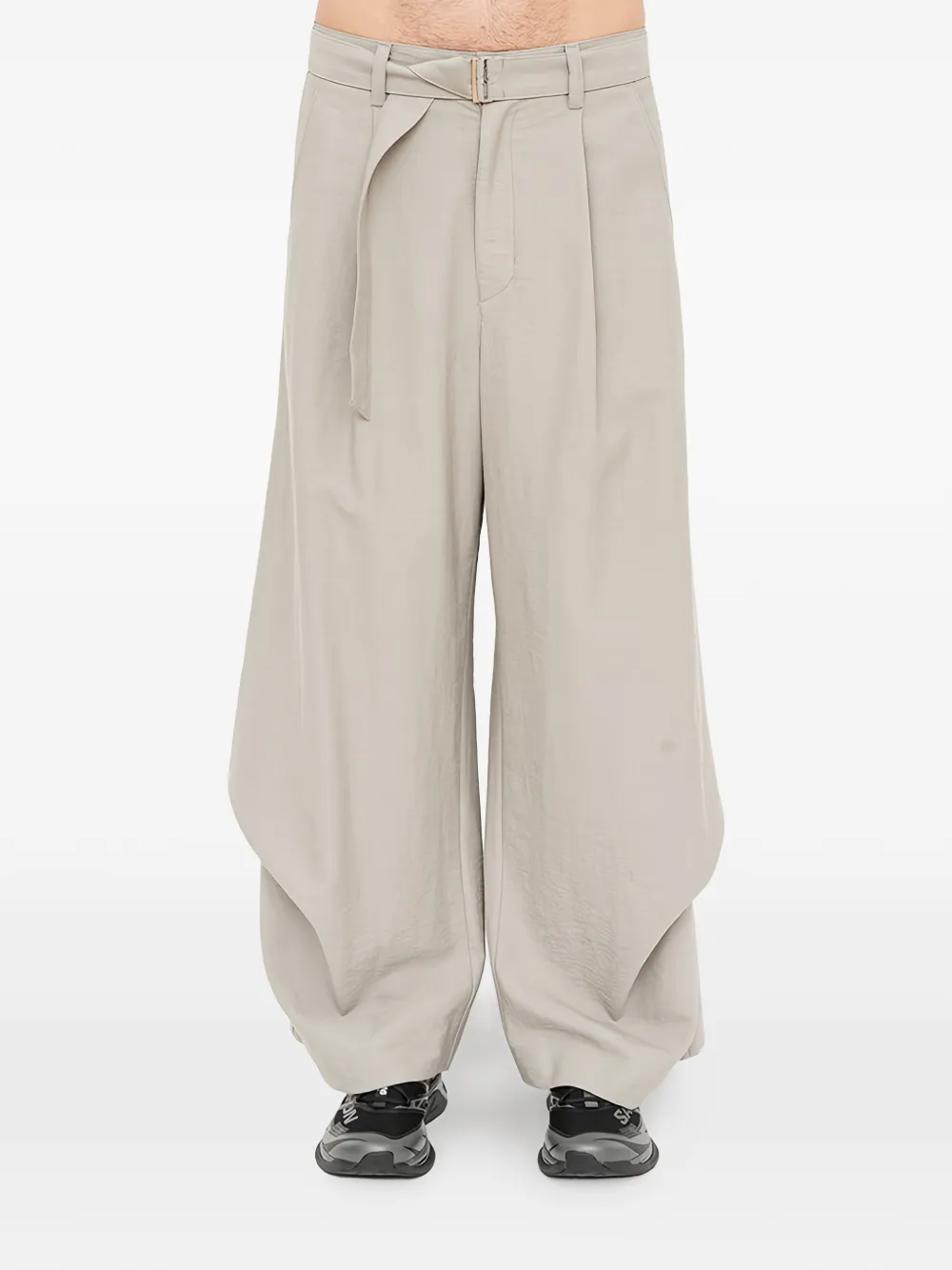 SONGZIO bias-drape palazzo pants - Toni neutri