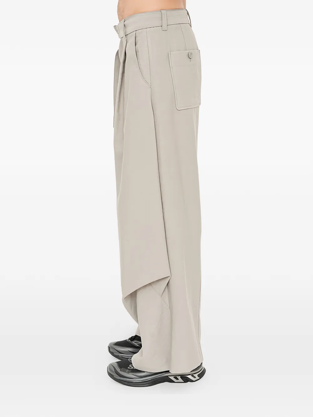  Songzio Bias-drape Palazzo Pants - Toni Neutri 
