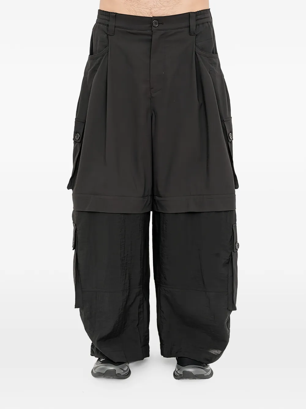 SONGZIO multi-pocket layered cargo pants - Nero