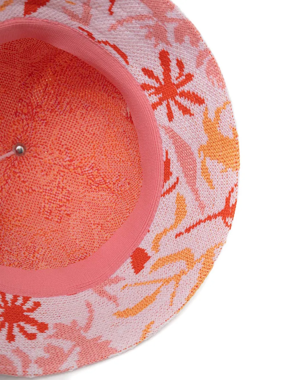 Kangol Vissershoed met bloemen-intarsia Roze