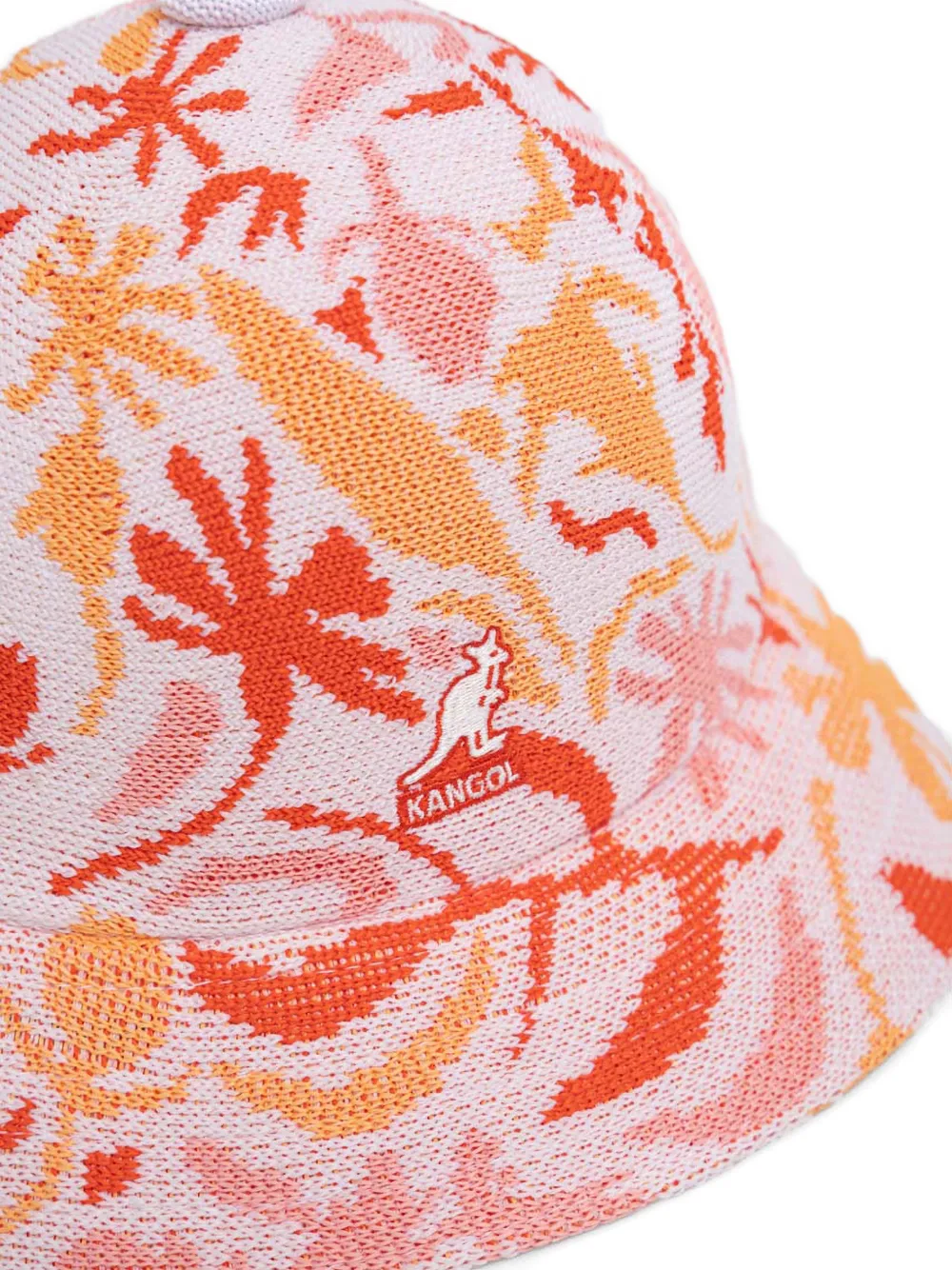 Kangol Vissershoed met bloemen-intarsia Roze