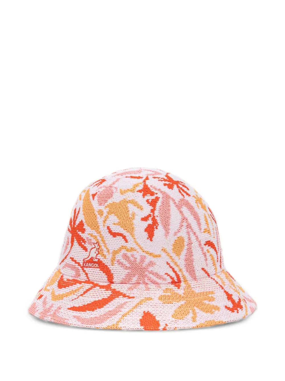 Kangol Vissershoed met bloemen-intarsia Roze