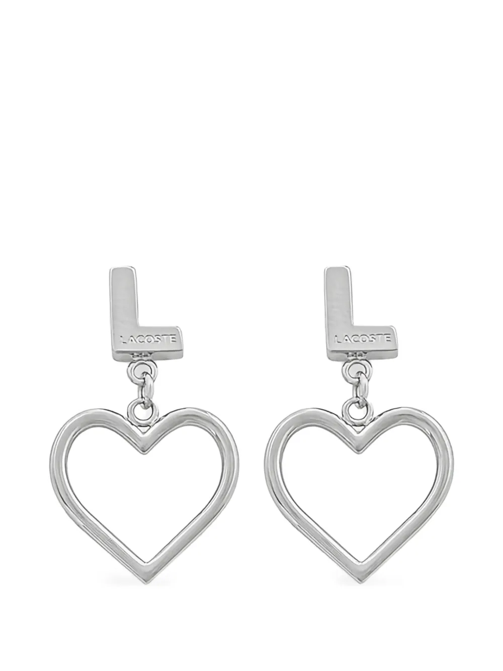 Lacoste heart-logo earrings - Argento