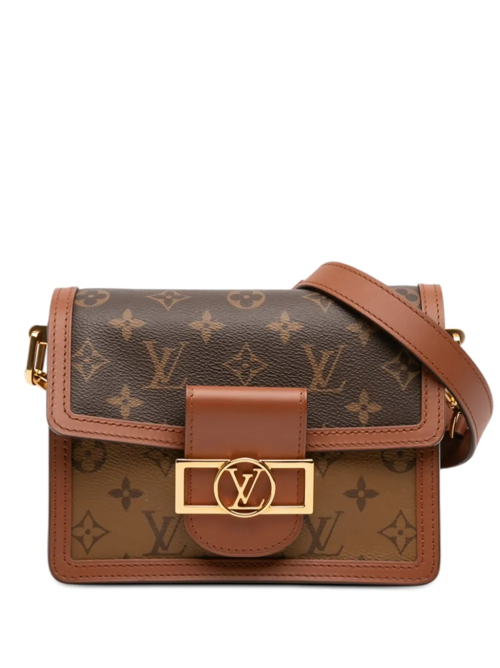Louis Vuitton Pre-Owned 2019 Monogram Reverse Mini Dauphine satchel - Marrone