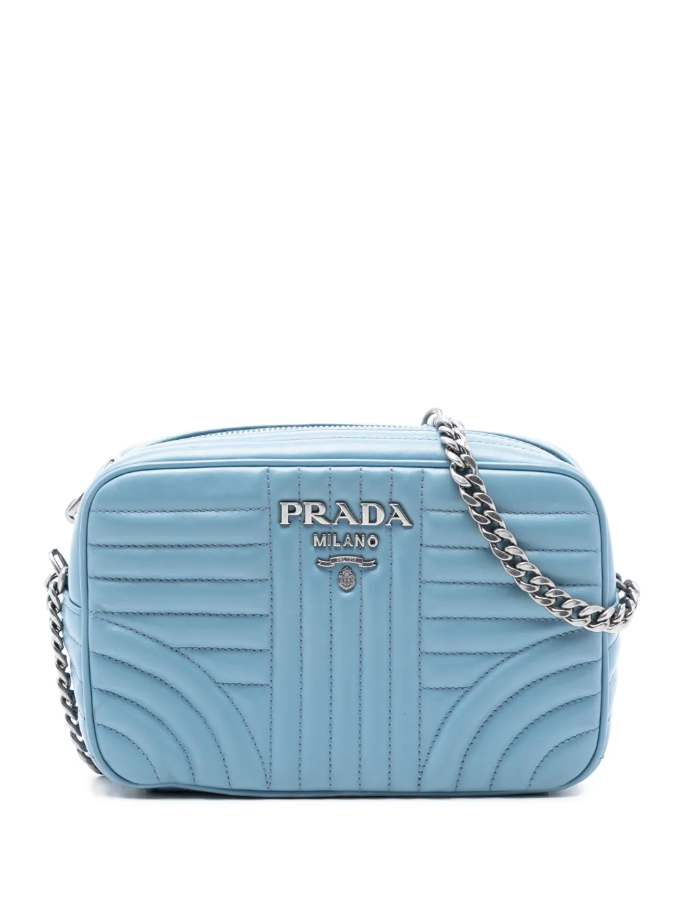 Prada Pre-Owned 2010-2025 Soft Calfskin Diagramme Camera Bag crossbody bag - Blu