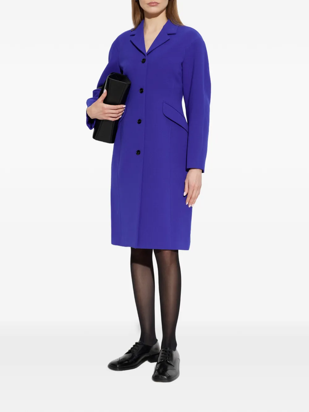  Jil Sander Button-up Felted Coat - Purple 