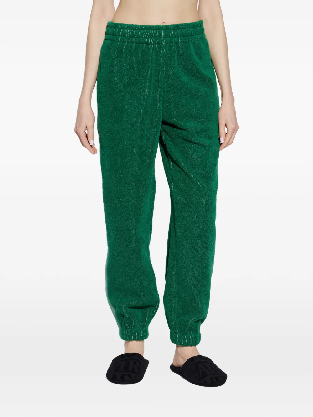 Versace Katoenen badstof joggingbroek met jacquard Groen