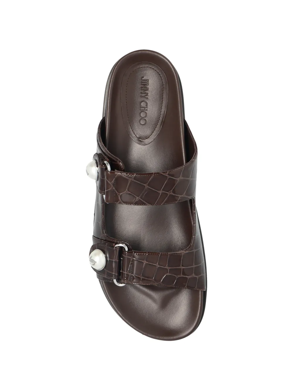 Jimmy Choo Fayence leren sandalen met studs Bruin