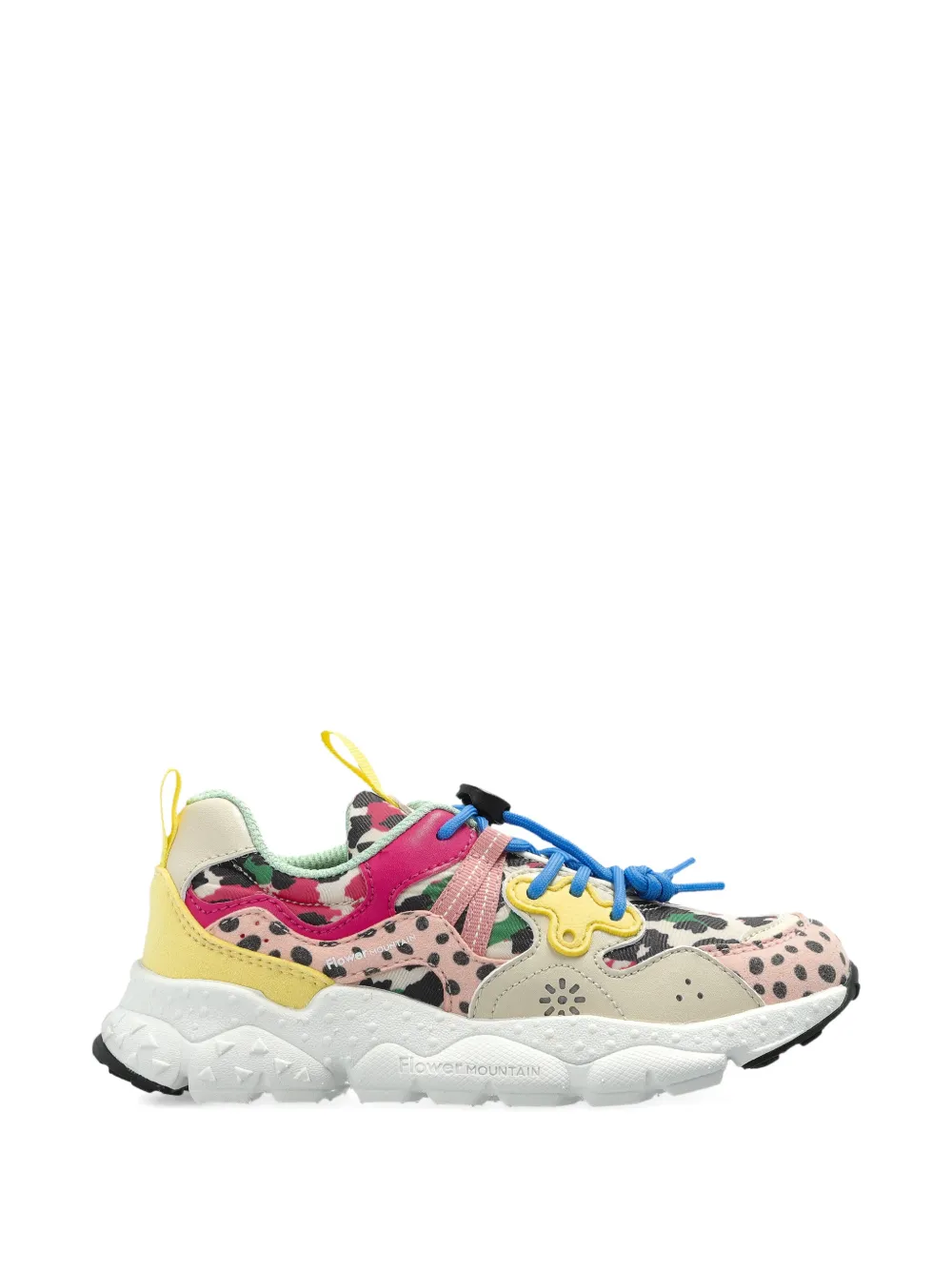 FLOWER MOUNTAIN KIDS printed lace-up sneakers Beige