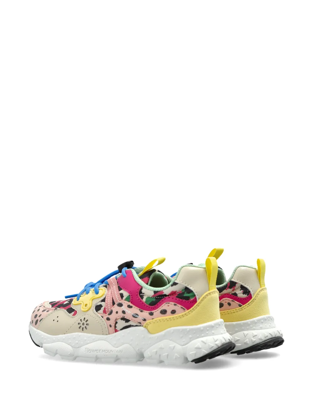 FLOWER MOUNTAIN KIDS printed lace-up sneakers Beige