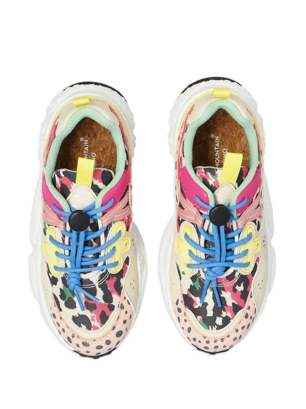 FLOWER MOUNTAIN KIDS printed lace-up sneakers Beige