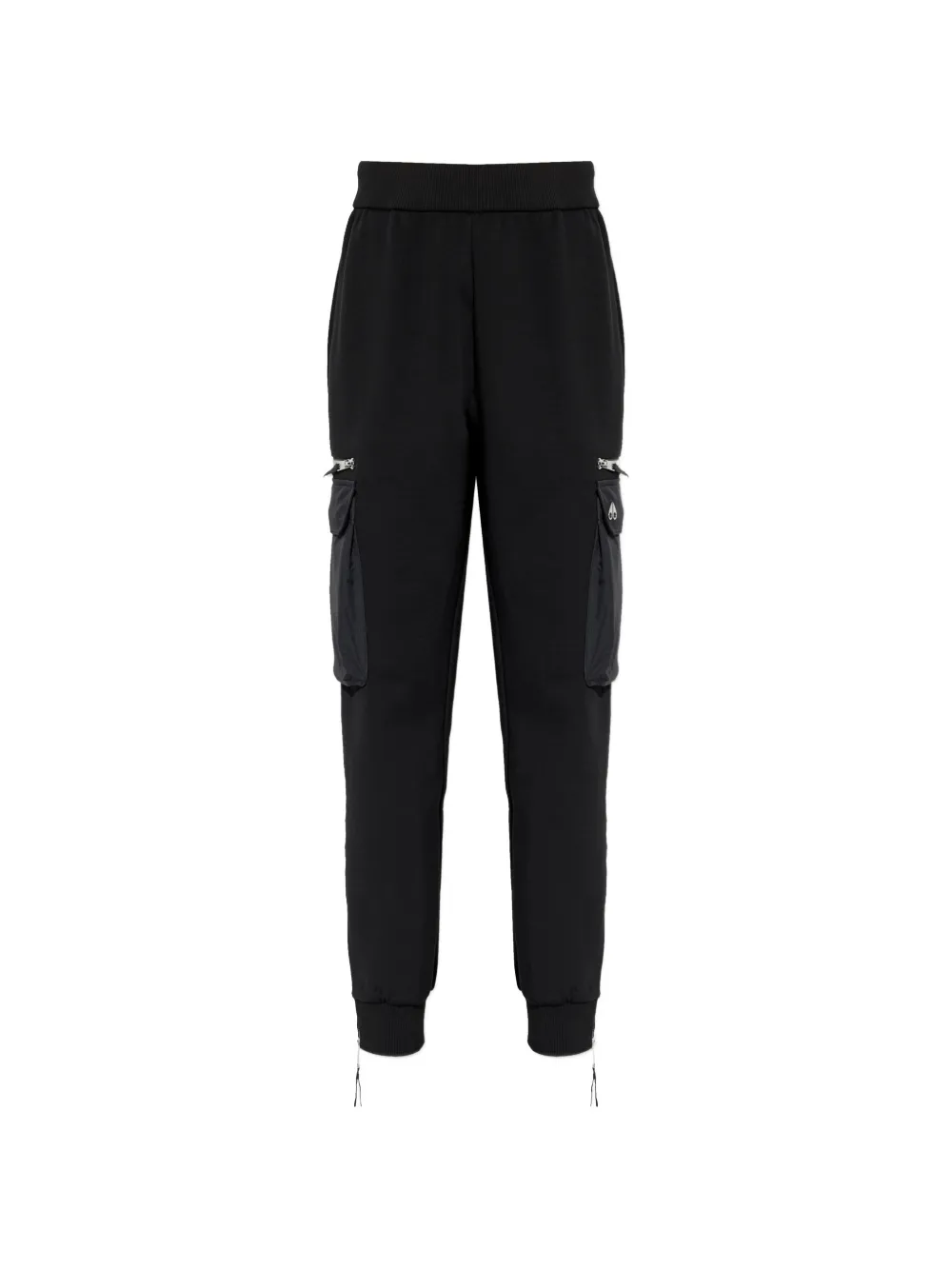 Moose Knuckles Mixed Media cargo zip detail trousers - Nero