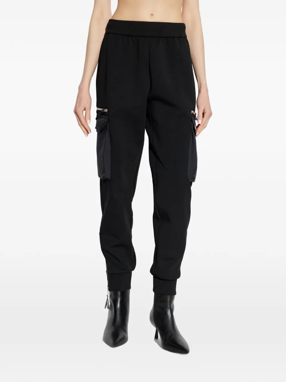  Moose Knuckles Mixed Media Cargo Zip Detail Trousers - Black 