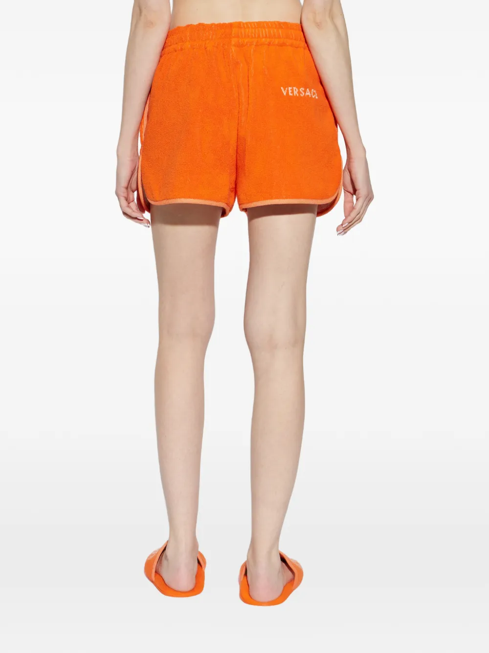 Versace Home Shorts met elastische afwerking Oranje