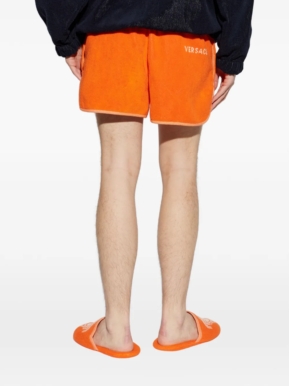 Versace Home Shorts met elastische afwerking Oranje