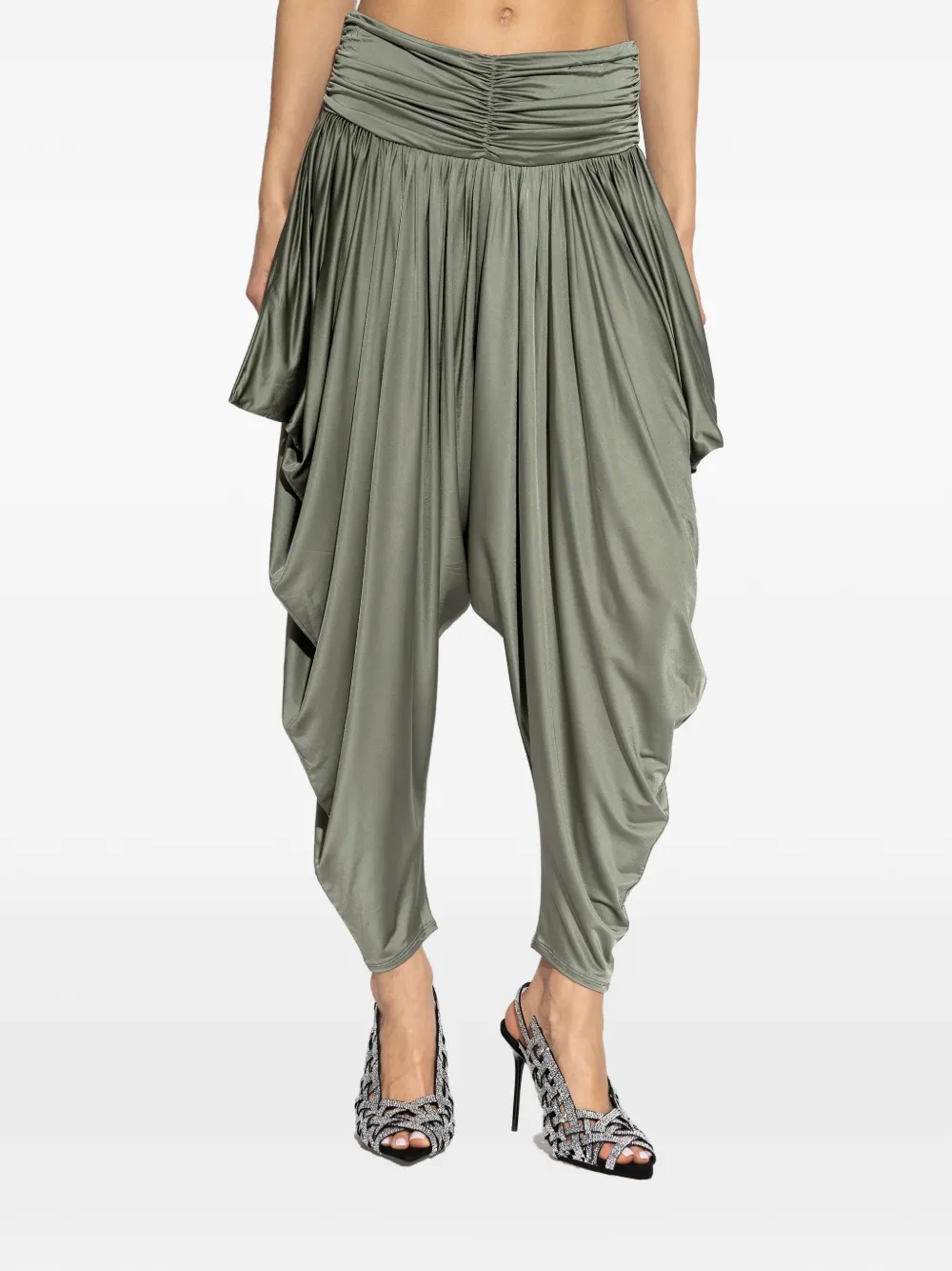  Balmain Pantalones Fruncidos - Verde 