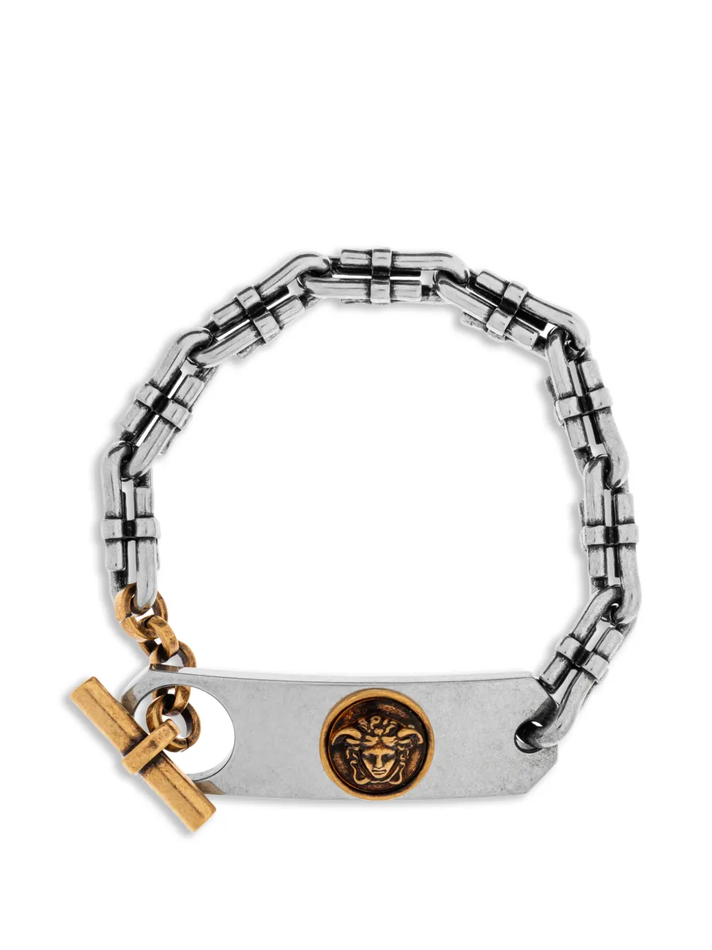 Versace Medusa-plaque chain bracelet - Argento