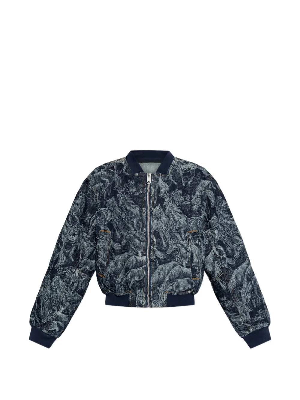 AllSaints Bomber Kaytra con stampa - Blu