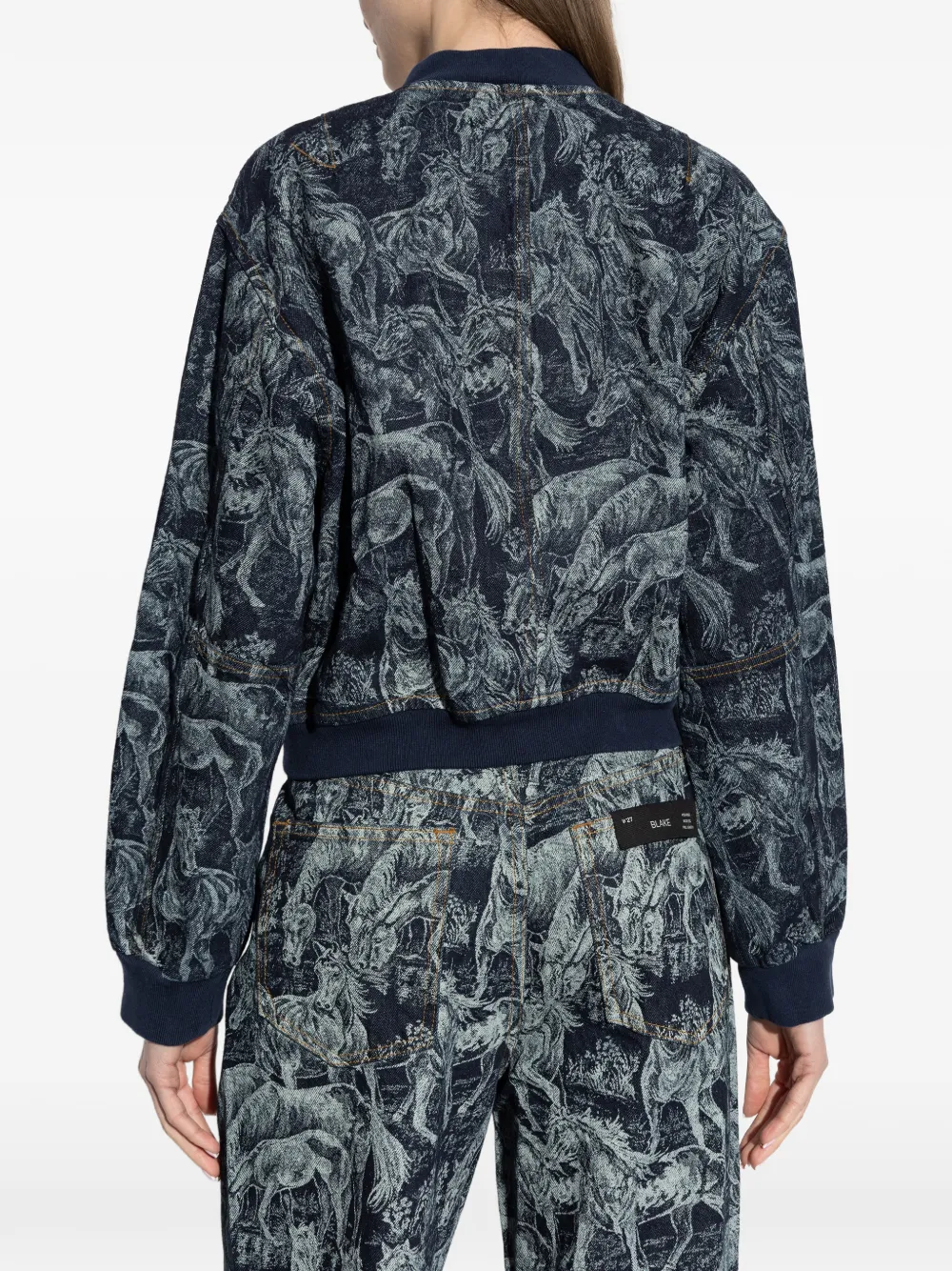 AllSaints Kaytra bomberjack met paardenprint Blauw