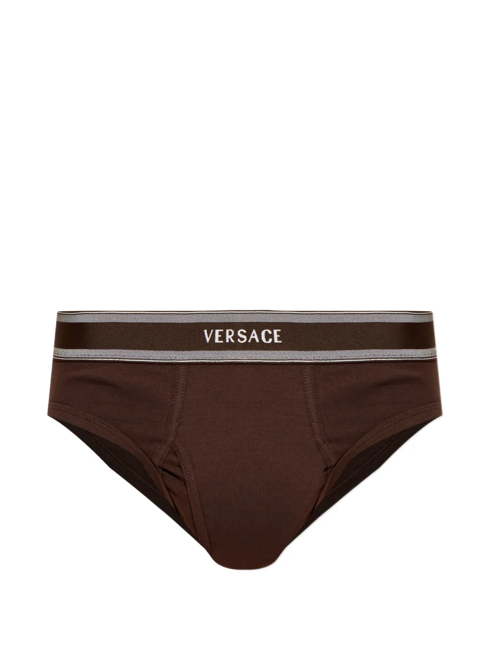 Versace logo waistband briefs - Marrone
