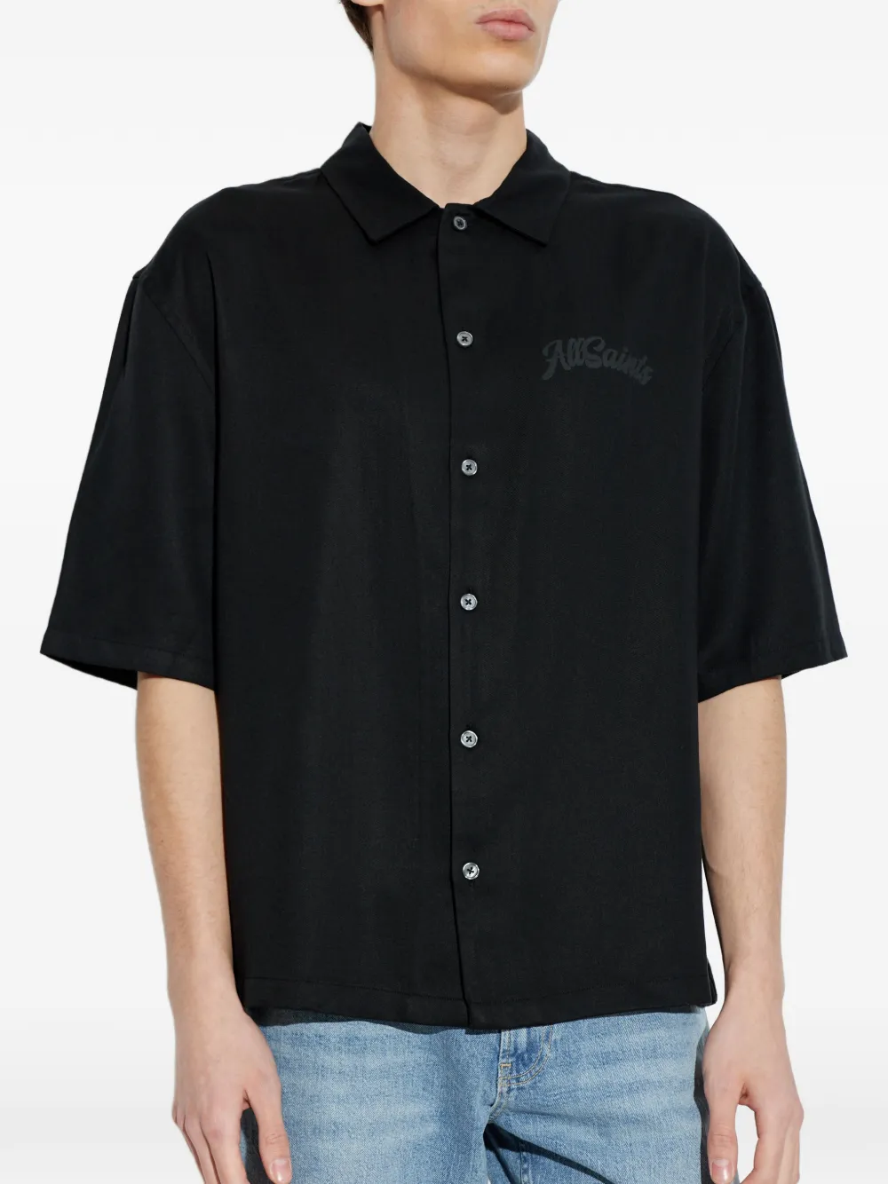 AllSaints Overhemd met logo Zwart