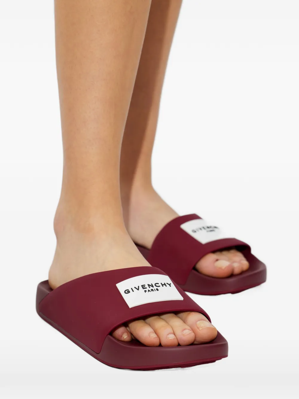Givenchy Slippers met logopatch Rood