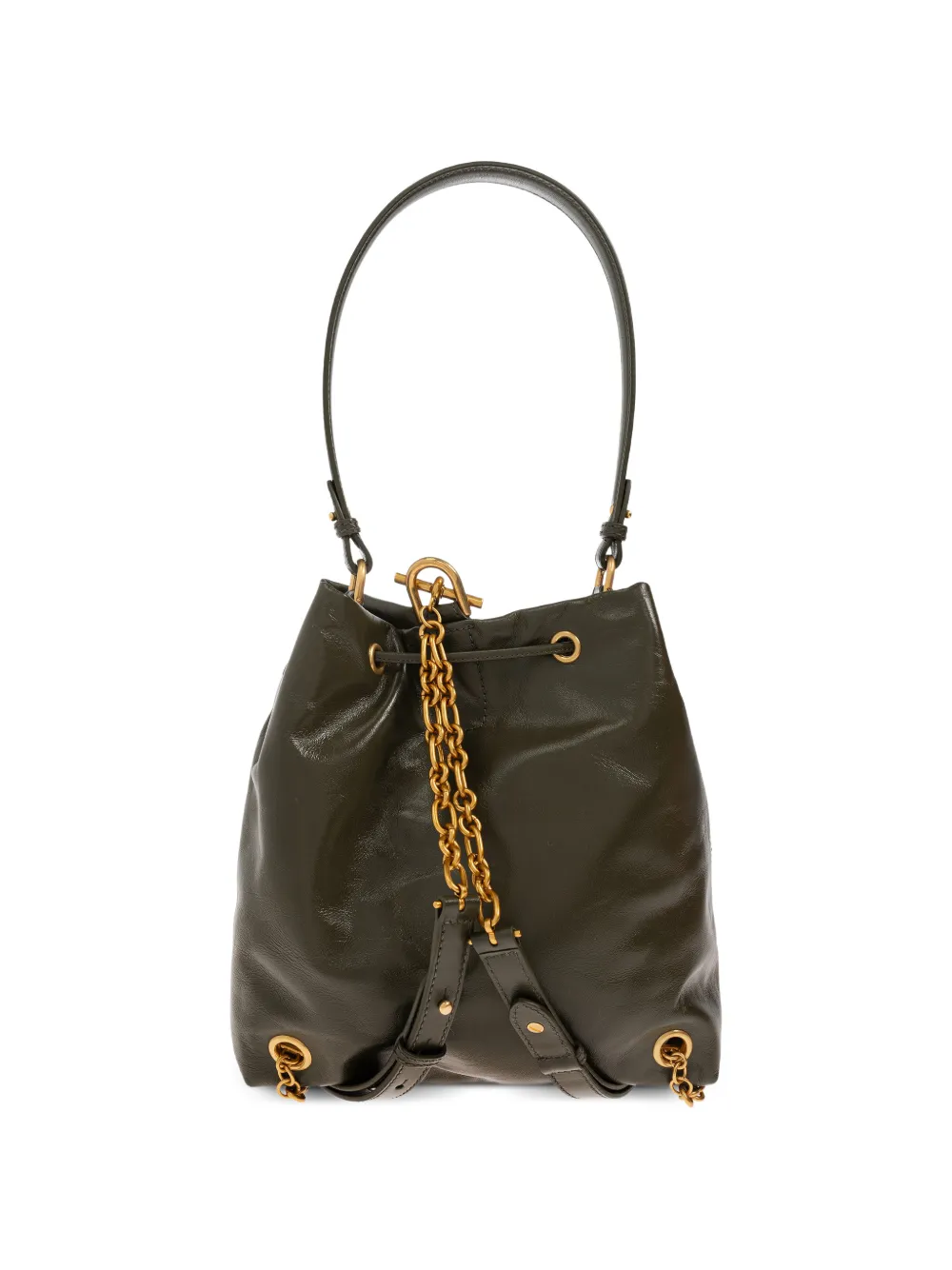  Balmain Mochila De Piel - Verde 