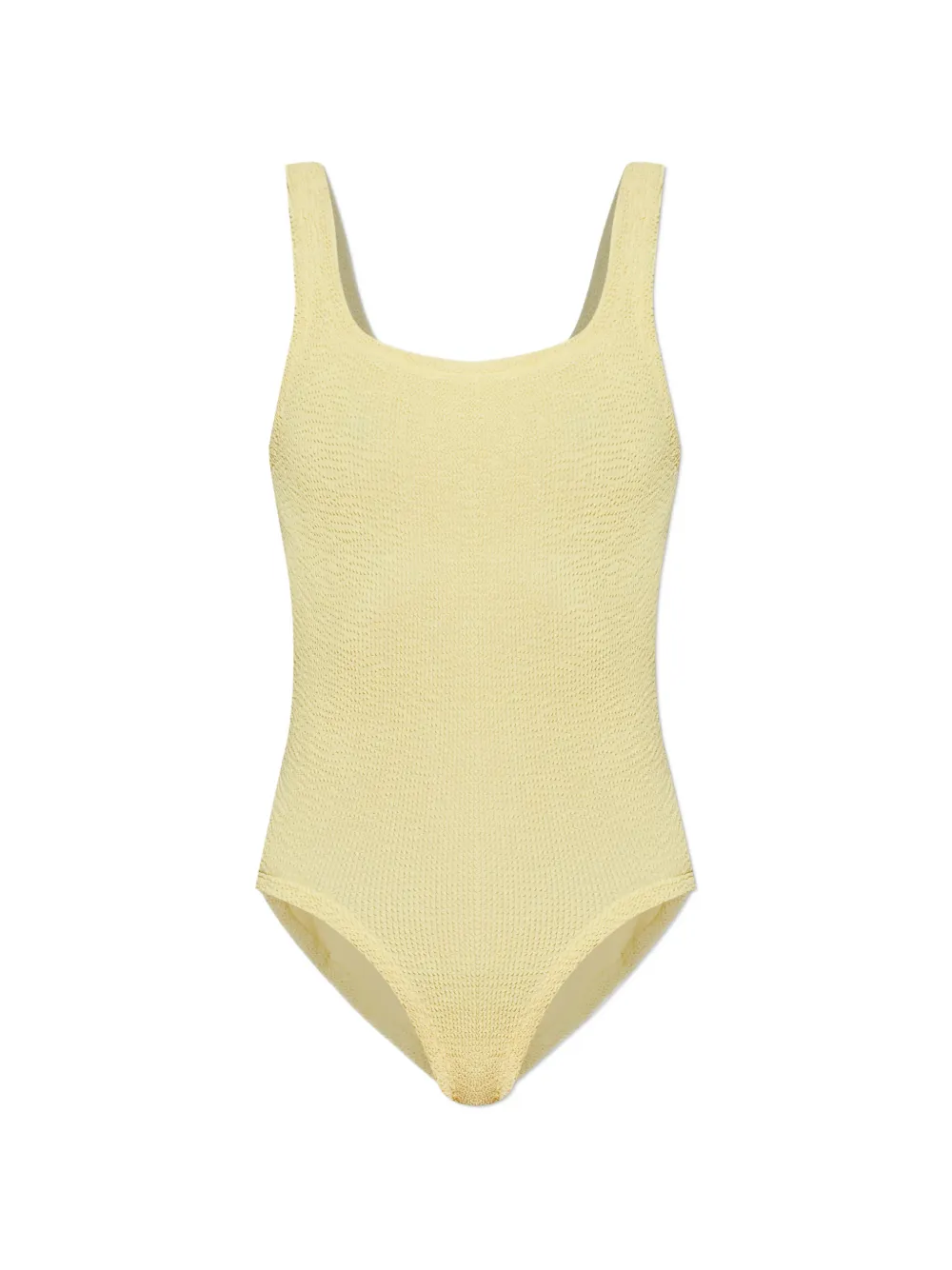 Hunza G square-neck crinkled swimsuit - Giallo