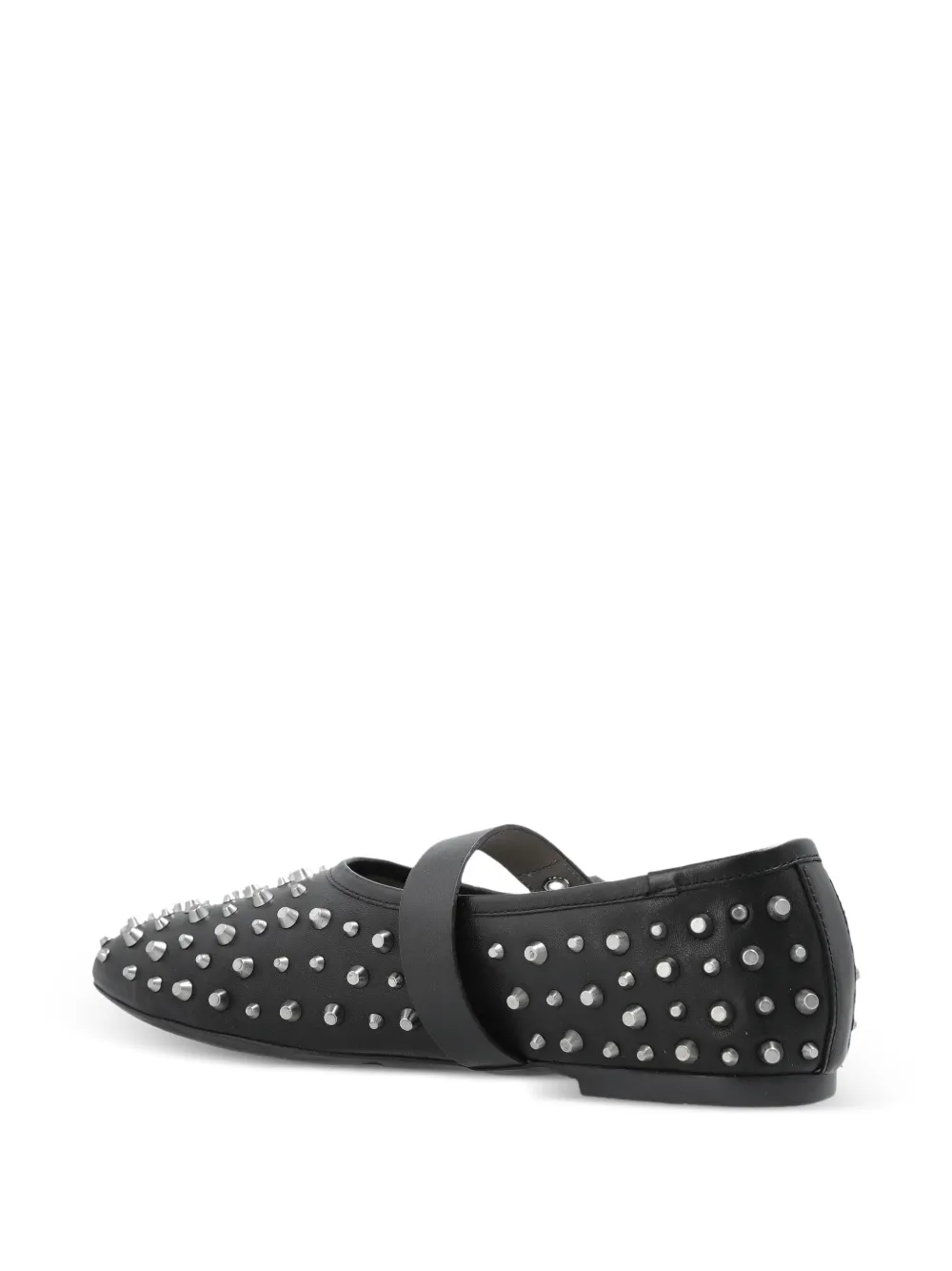 AllSaints Leren ballerina's met gesp met studs Zwart