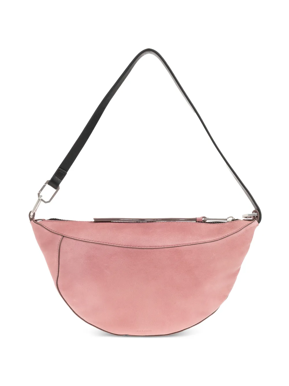 AllSaints Borsa a spalla Luna in pelle di agnello con zip - Rosa