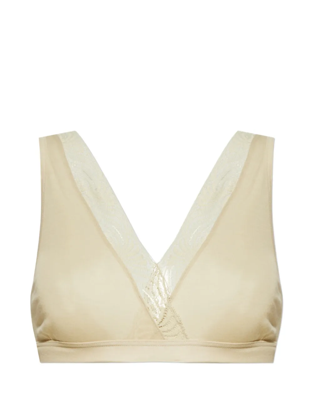 Hanro lace V-neck bra - Toni neutri