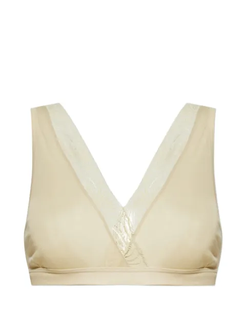 Hanro brasier de encaje con cuello en V